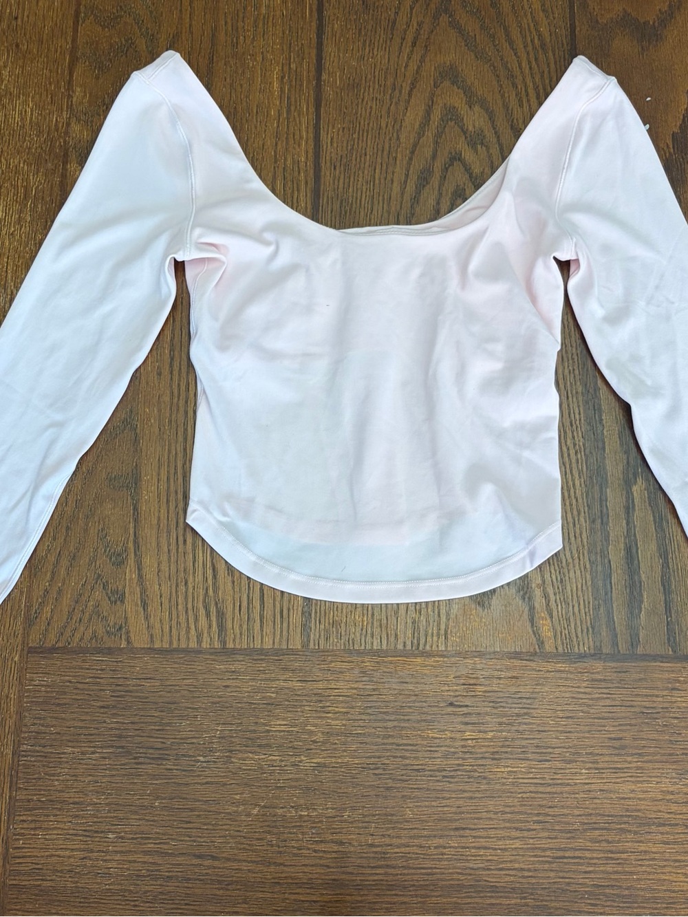 Offline by Aerie Real Me Light Pink Double Scoop Neck Long Sleeve Top Size XS